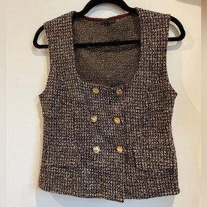 Zara Sleeveless Vest with Gold Buttons (Size L)